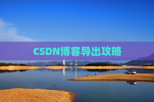 CSDN博客导出攻略